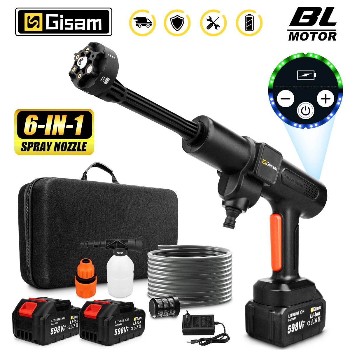 Akumuliatorinė aukšto slėgio plovimo įranga