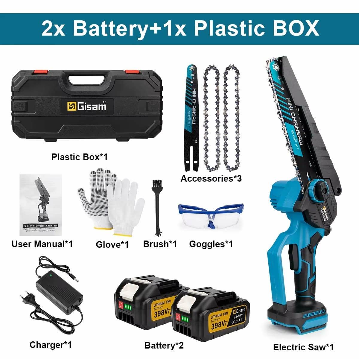 akumuliatorinis grandininis pjuklas