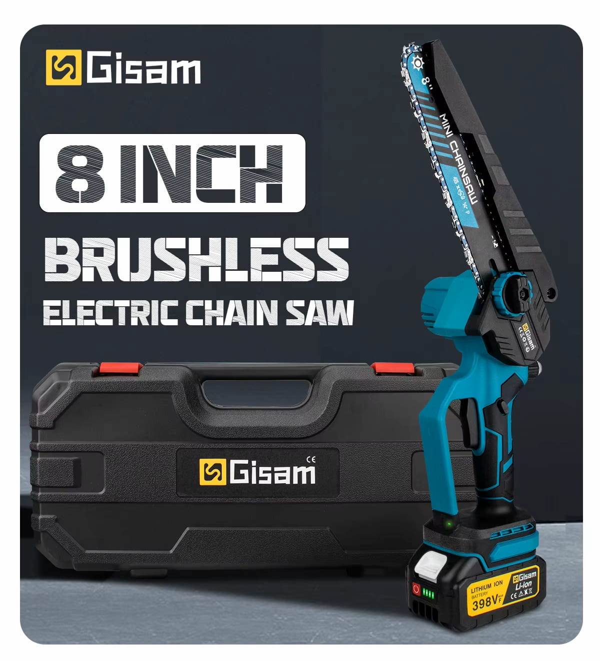 Galingas akumuliatorinis pjūklas