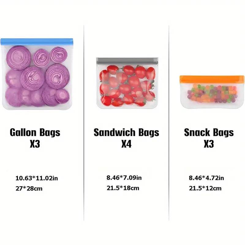 Daugkartinio naudojimo silikoniniai maišeliai