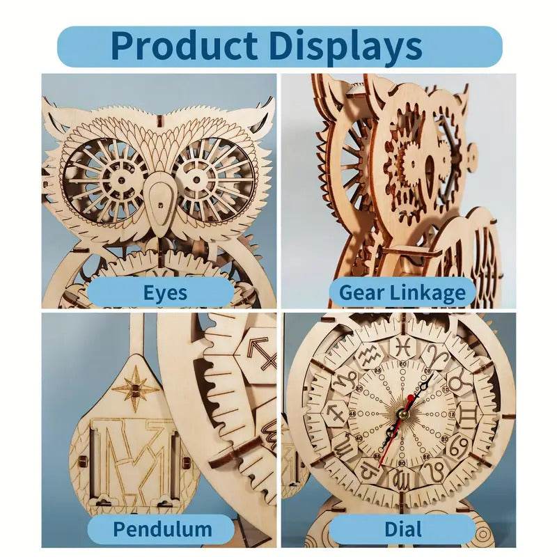 Laikrodis pelėda 3D konstruktorius
