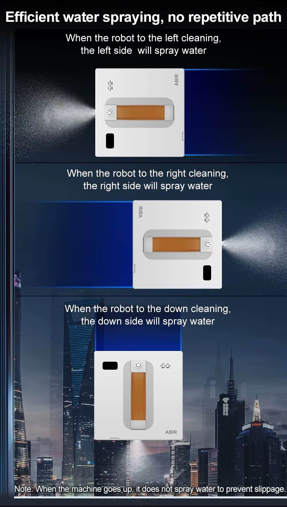 Langu plovimo robotas su purskimo sistema