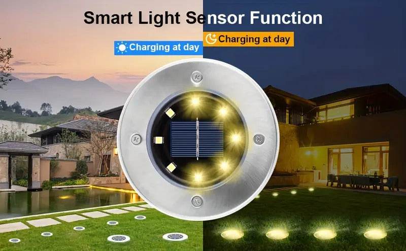 LED žibintai su saulės baterija