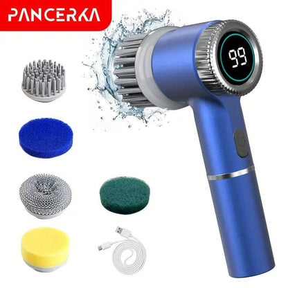 elektrinis valymo šepetys su 5 keičiamomis galvutėmis