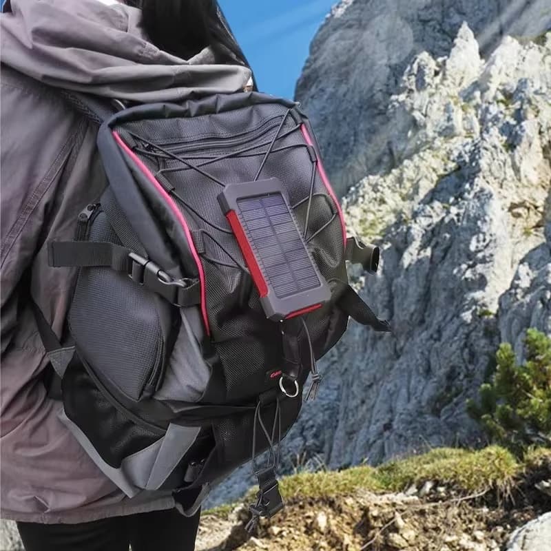 nešiojamas akumuliatorius telefonui su saulės baterija