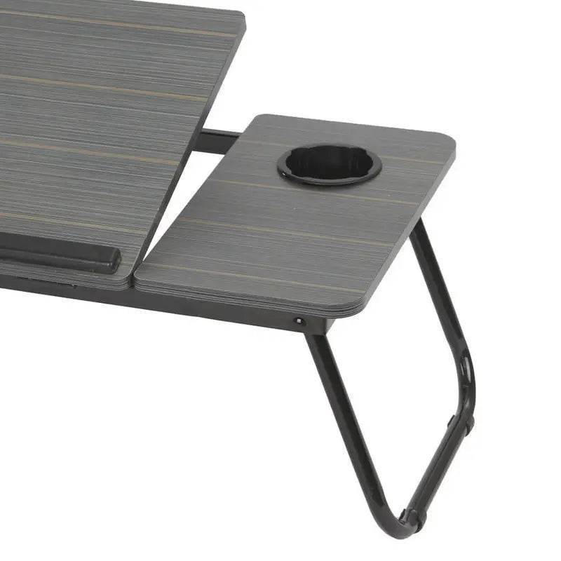 nešiojamojo kompiuterio stalas su puodelio laikikliu