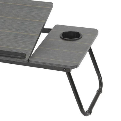 nešiojamojo kompiuterio stalas su puodelio laikikliu