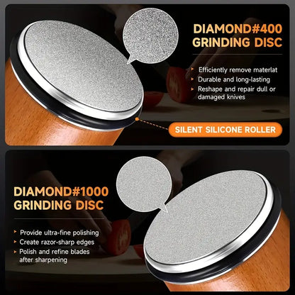 riedantis deimantinis peilių galąstuvas