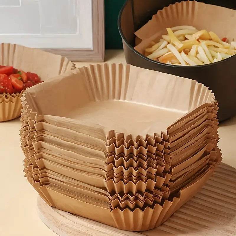 vienkartiniai popieriniai įdėklai gruzdintuvei